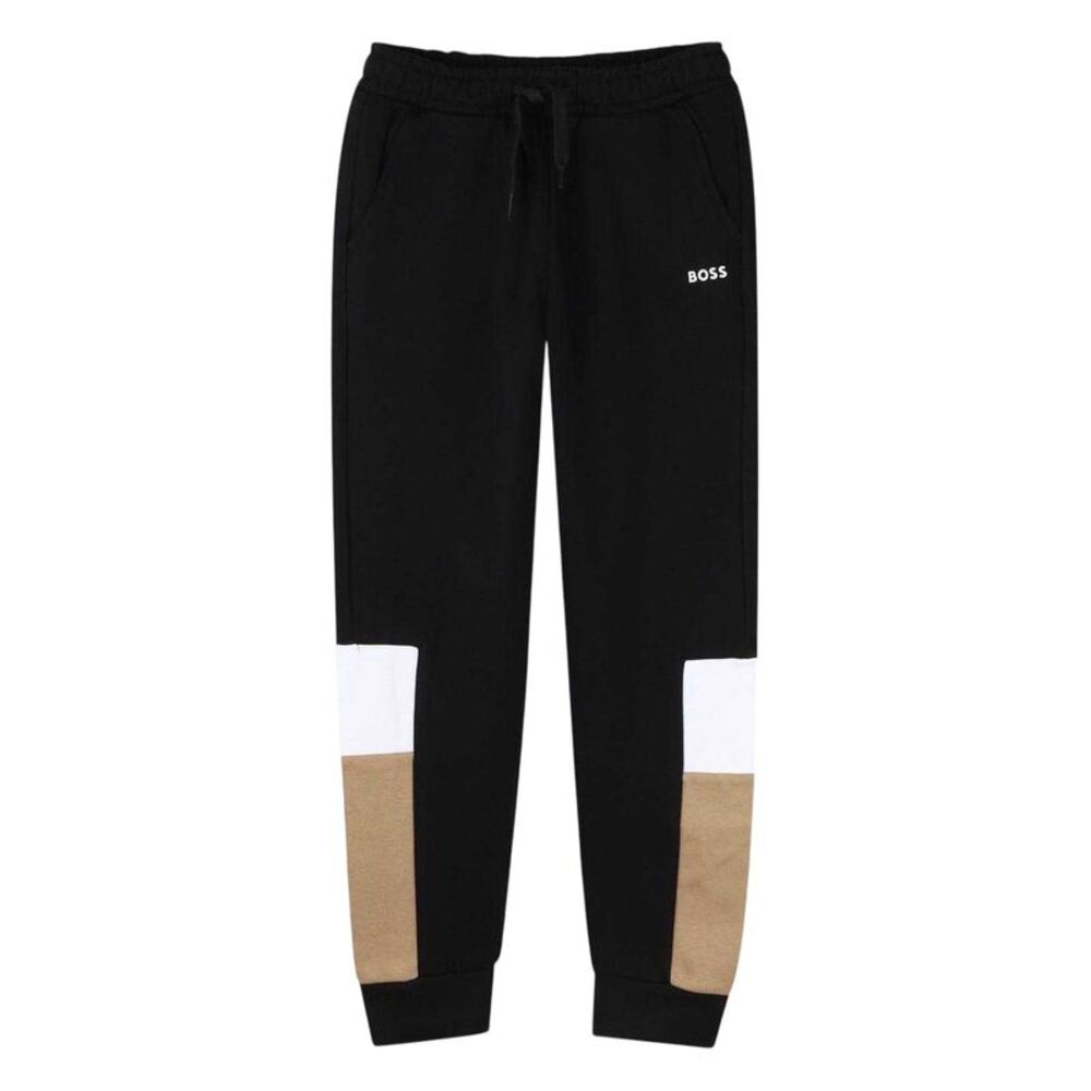Boss Childrens/Kids Colour Block Joggers / Black
